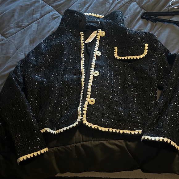 Cupshe Jackets & Blazers - Black sparkly blazer with four buttons. BNWT